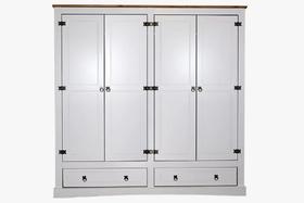 Guarda roupa 04 portas e 02 gavetas mdf/madeira maciça