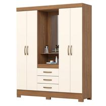 Guarda Roupa 04 portas e 03 Gavetas Nápole B24 Nature Off White - Henn - Briz Guarda Roupa 04 portas e 03 Gavetas Nápole B24 Nature Off White - Henn - Briz