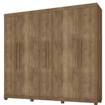 Guarda roupa 06 portas amisterdã cor noce e broze