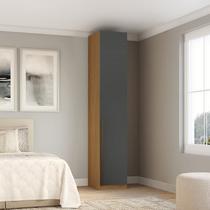 Guarda-roupa 1 Porta com Gaveta Altezza Freijó/Titânio