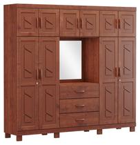 Guarda Roupa 10 Portas 3 Gavetas Capelão Cobre Imbuia 1263T - Finestra