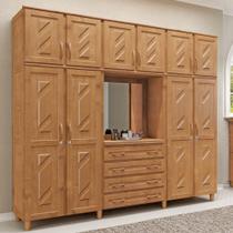 Guarda-roupa 10 Portas 4 Gavetas Capelinha Freijó Madeira Pinus - Cavazotto Guarda-roupa 10 Portas 4 Gavetas Capelinha Freijó Madeira Pinus - Cavazotto