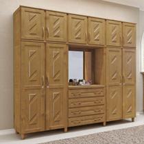 Guarda-roupa 10 Portas 4 Gavetas Capelinha Imbuia Madeira Pinus - Cavazotto