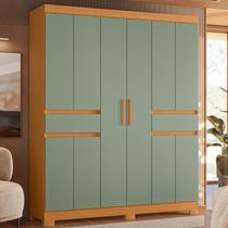 Guarda-Roupa 10 Portas e 02 Gavetas Olímpia Verde/Cinamomo/Sálvia