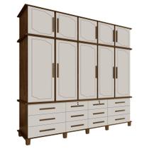 Guarda Roupa 10 Portas e 12 Gavetas Nicolau Malbec/Off White G37 - Gran Belo Guarda Roupa 10 Portas e 12 Gavetas Nicolau Malbec/Off White G37 - Gran Belo