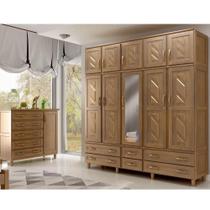 Guarda-roupa 10 Portas E Cômoda Sapateira Madeira Imbuia