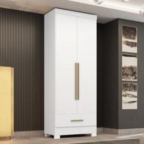 Guarda Roupa 100% MDF 2 Portas 1 Gaveta Smart Plus Espresso Móveis Branco Guarda Roupa 100% MDF 2 Portas 1 Gaveta Smart Plus Espresso Móveis Branco