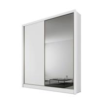 Guarda Roupa 100% MDF 2 Portas 3 Gavetas com 1 Porta Espelho Peliculado Branco