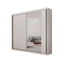 Guarda Roupa 100% MDF 2 Portas 4 Gavetas com Espelho Branco