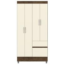 Guarda Roupa 102 cm 4 Portas PLUS 10090 Imbuia Champanhe VLR Guarda Roupa 102 cm 4 Portas PLUS 10090 Imbuia Champanhe VLR