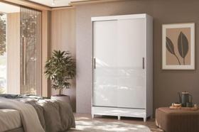 Guarda Roupa 1,06m 2 Portas Correr com Pés Santos Andira Fit Branco