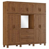 Guarda Roupa 10P 3G Capela Espelho 225 cm 1288 Castanho Milani Store Guarda Roupa 10P 3G Capela Espelho 225 cm 1288 Castanho Milani Store
