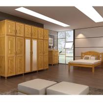 Guarda-roupa 12 Portas Cama Cômoda 6 Gavetas Madeira Mel Guarda-roupa 12 Portas Cama Cômoda 6 Gavetas Madeira Mel