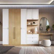 Guarda Roupa 158,9 cm 6 Portas com Cômoda 3 Gavetas 100% MDF