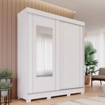 Guarda-Roupa 183cm 2 Portas de Correr com Espelho e Pés 100% MDF Bonito Espresso Móveis Guarda-Roupa 183cm 2 Portas de Correr com Espelho e Pés 100% MDF Bonito Espresso Móveis