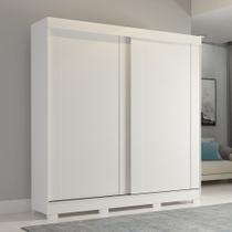 Guarda-Roupa 183cm 2 Portas de Correr com Pés 100% MDF Bonito Espresso Móveis Branco Guarda-Roupa 183cm 2 Portas de Correr com Pés 100% MDF Bonito Espresso Móveis Branco