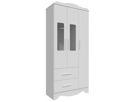 Guarda-roupa 2 Gavetas 3 Portas Moveis Peroba Harmonia