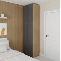 Guarda-Roupa 2 Módulos 2 Portas 3 Prateleiras 3 Gavetas Frame CabeCasa MadeiraOriginals