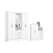 Guarda Roupa 2 Peças (1GuardaRoupa+1Cômoda) QC104 Branco - Henn Guarda Roupa 2 Peças (1GuardaRoupa+1Cômoda) QC104 Branco - Henn