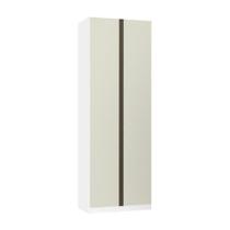 Guarda Roupa 2 Portas 2 Cabideiros 80cm Branco Com Kashmir