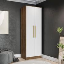 Guarda-Roupa 2 Portas 2 Cabideiros Kappesberg Adapt Nogueira/Branco 80cm