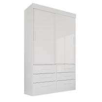 Guarda Roupa 2 Portas 6 Gavetas MDP Branco