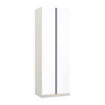 Guarda Roupa 2 Portas 80cm Legno Crema Com Branco Mat