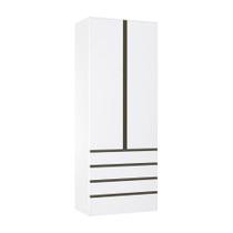 Guarda Roupa 2 Portas 90cm Branco Ff Com Branco Mat