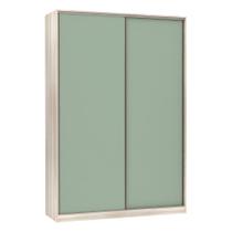 Guarda-roupa 2 Portas De Correr 160Cm Crema Com Verde Jade