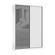 Guarda Roupa 2 Portas de Correr 3 Gavetas 159cm com Vidro Reflecta Prata Prime Luciane Móveis Guarda Roupa 2 Portas de Correr 3 Gavetas 159cm com Vidro Reflecta Prata Prime Luciane Móveis