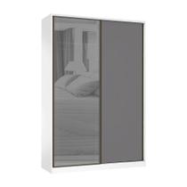 Guarda Roupa 2 Portas de Correr 3 Gavetas 159cm com Vidro Reflecta Prata Prime Luciane Móveis Guarda Roupa 2 Portas de Correr 3 Gavetas 159cm com Vidro Reflecta Prata Prime Luciane Móveis
