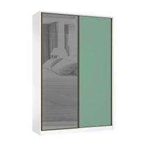 Guarda Roupa 2 Portas de Correr 3 Gavetas 159cm com Vidro Reflecta Prata Prime Luciane Móveis Guarda Roupa 2 Portas de Correr 3 Gavetas 159cm com Vidro Reflecta Prata Prime Luciane Móveis
