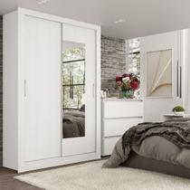 Guarda-Roupa 2 Portas de Correr com Espelho City Glass Branco Guarda-Roupa 2 Portas de Correr com Espelho City Glass Branco