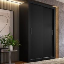 Guarda-Roupa 2 Portas de Correr com Gaveta City Preto Guarda-Roupa 2 Portas de Correr com Gaveta City Preto