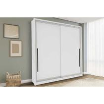 Guarda Roupa 2 Portas de Correr e 2 Gavetas Valência Branco - Politorno