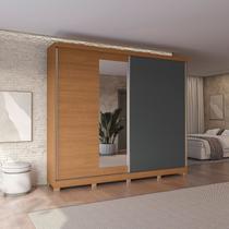 Guarda-roupa 2 Portas de Correr e 4 Gavetas com Espelhos e Pés Dormitorio Bigger Lo Guarda-roupa 2 Portas de Correr e 4 Gavetas com Espelhos e Pés Dormitorio Bigger Lo