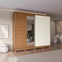 Guarda-roupa 2 Portas de Correr e 4 Gavetas com Espelhos e Pés Dormitorio Bigger Lo Guarda-roupa 2 Portas de Correr e 4 Gavetas com Espelhos e Pés Dormitorio Bigger Lo