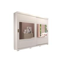 Guarda Roupa 2 Portas de Correr e 4 Gavetas ec/ 2 Espelhos e Pés Blumenau Branco - Panan