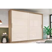 Guarda Roupa 2 Portas de Correr e 4 Gavetas Palace Rústico/Off White - Henn