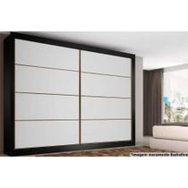 Guarda Roupa 2 Portas de Correr e 6 Gavetas Sevilha Branco/Preto - Europa