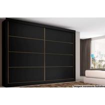 Guarda Roupa 2 Portas de Correr e 6 Gavetas Sevilha Preto - Europa