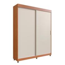 Guarda-Roupa 2 Portas de Correr Solteiro Herval Pratik, Carvalho Vermont e Off White, Com Pés