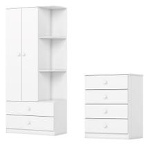 Guarda Roupa 2 Portas e Comoda 4 Gavetas Labirinto Henn
