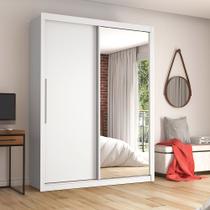 Guarda Roupa 2 Portas Solteiro Com Espelho Royale Branco - Gelius
