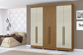 Guarda Roupa 230cm Casal 6 Portas 2 Gavetas - Atacama Ripado/ Areia Aramóveis Guarda Roupa 230cm Casal 6 Portas 2 Gavetas - Atacama Ripado/ Areia Aramóveis