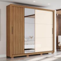 Guarda-roupa 230cm Casal Com Espelho 2 Portas de Correr 4 Gavetas Vasti Henn