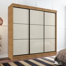 Guarda Roupa 2,30m Casal 3 Portas Correr 8 Gavetas Tokio Cedro Areia - Rud Rack