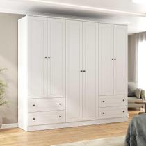 Guarda Roupa 240cm c/ 6 Portas de Abrir e 4 Gavetas 100% MDF Guarda Roupa 240cm c/ 6 Portas de Abrir e 4 Gavetas 100% MDF