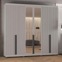Guarda Roupa 250cm 6 Portas com Espelho e 4 Gavetas 100% MDF