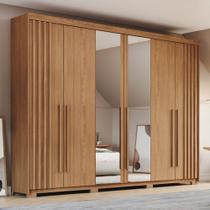 Guarda-roupa 252cm Casal com espelho 6 Portas 4 Gavetas Norton Henn Guarda-roupa 252cm Casal com espelho 6 Portas 4 Gavetas Norton Henn